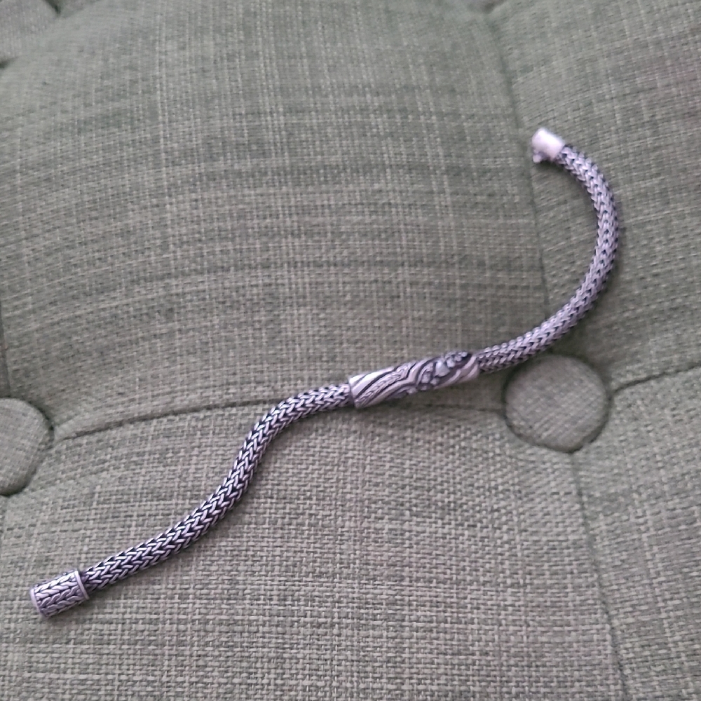 John Hardy Silver Braided Bracelet ,💯 Authentic